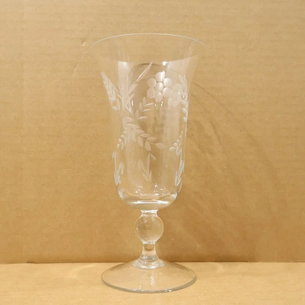 Princess House Heritage Pattern Footed Tumbler 7.5in Tall